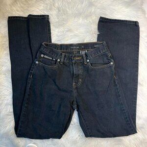 size 2 y2k style dark wash calvin klein bootcut jeans